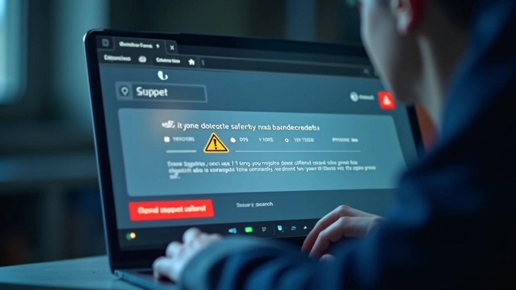 Email inbox showing suspicious message with warning signs highlighted
