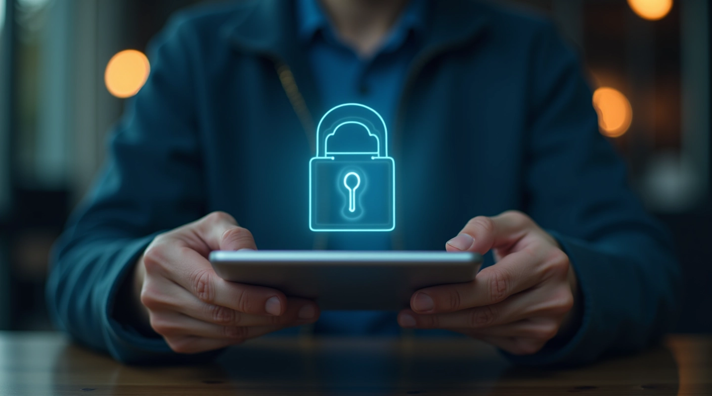 Person securing data with strong password on secure device