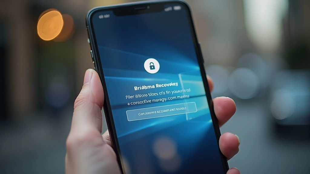 Security alert notification on phone screen with account recovery options displayed