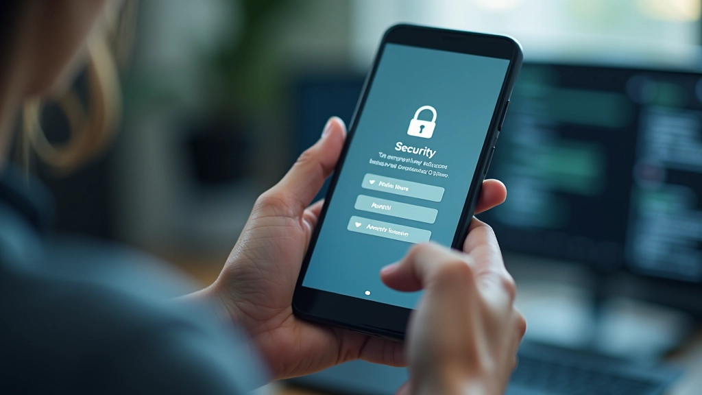 Close-up of smartphone screen showing security notification and login alerts dashboard